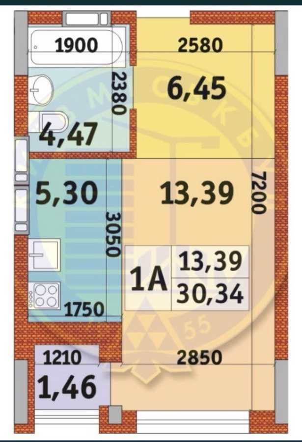 Продажа 1-комнатной квартиры 30.9 м², Квитки Цисык ул., 32