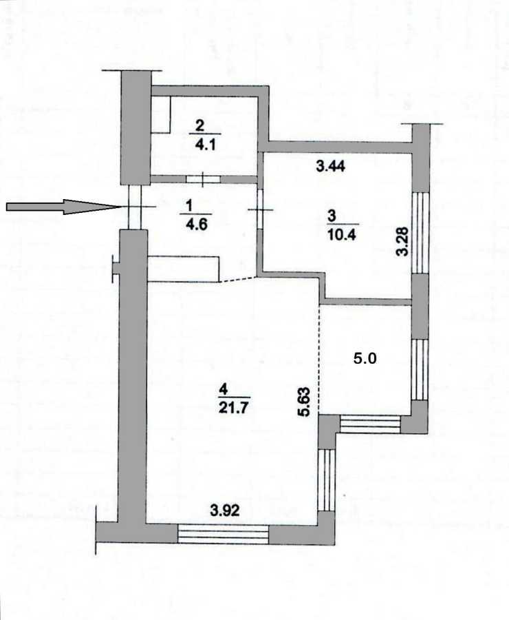 Продажа 2-комнатной квартиры 46 м², Днепровская наб., 16Д