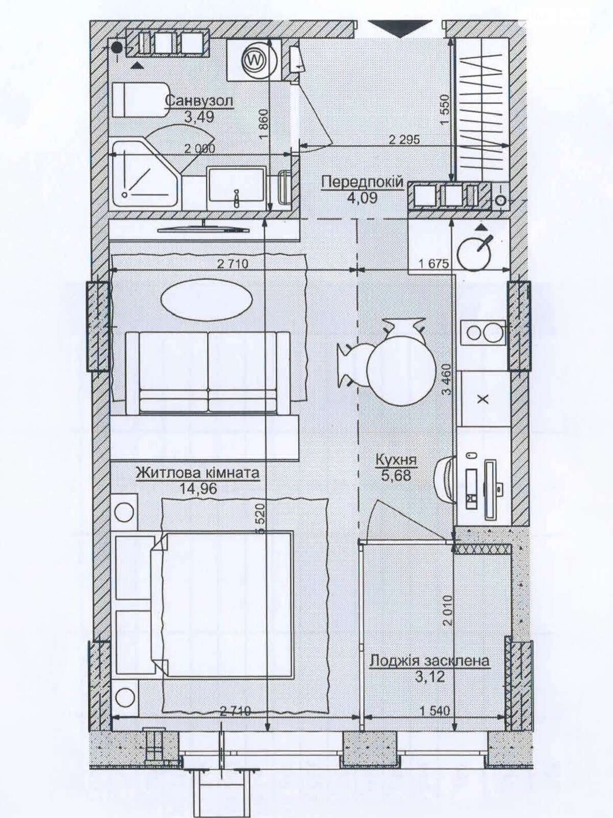 Продажа 1-комнатной квартиры 31.3 м², Юрия Липы ул., вул.6