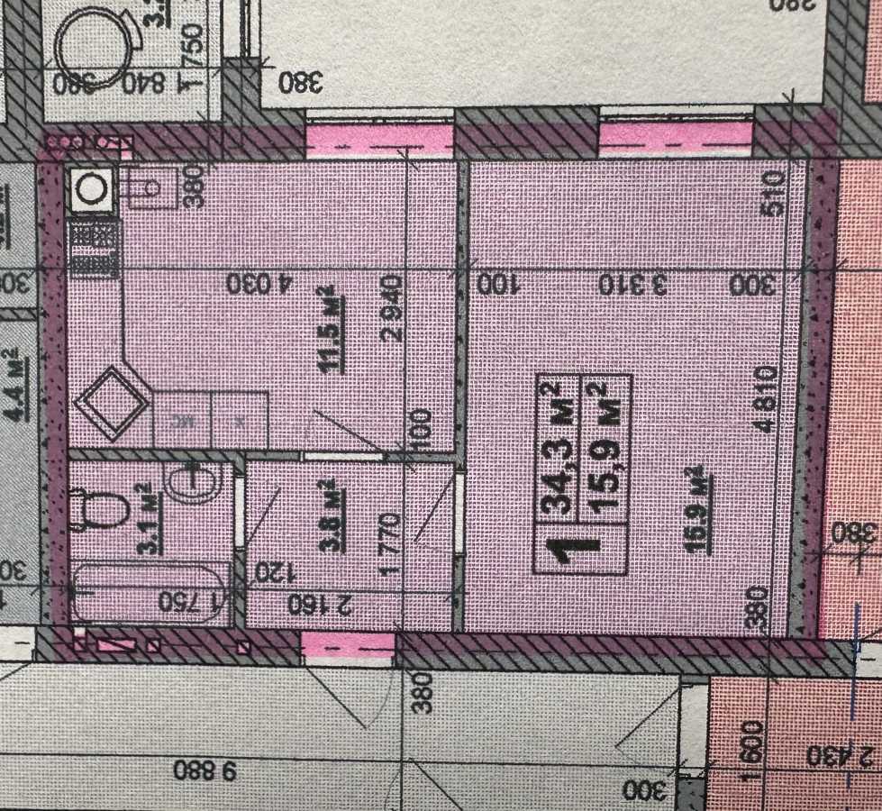 Продаж 1-кімнатної квартири 34.3 м², Леоніда Каденюка, 16