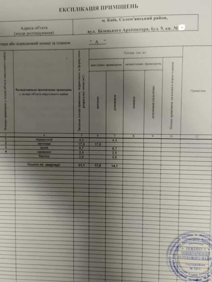 Продажа 1-комнатной квартиры 31 м², Академика Белецкого ул.