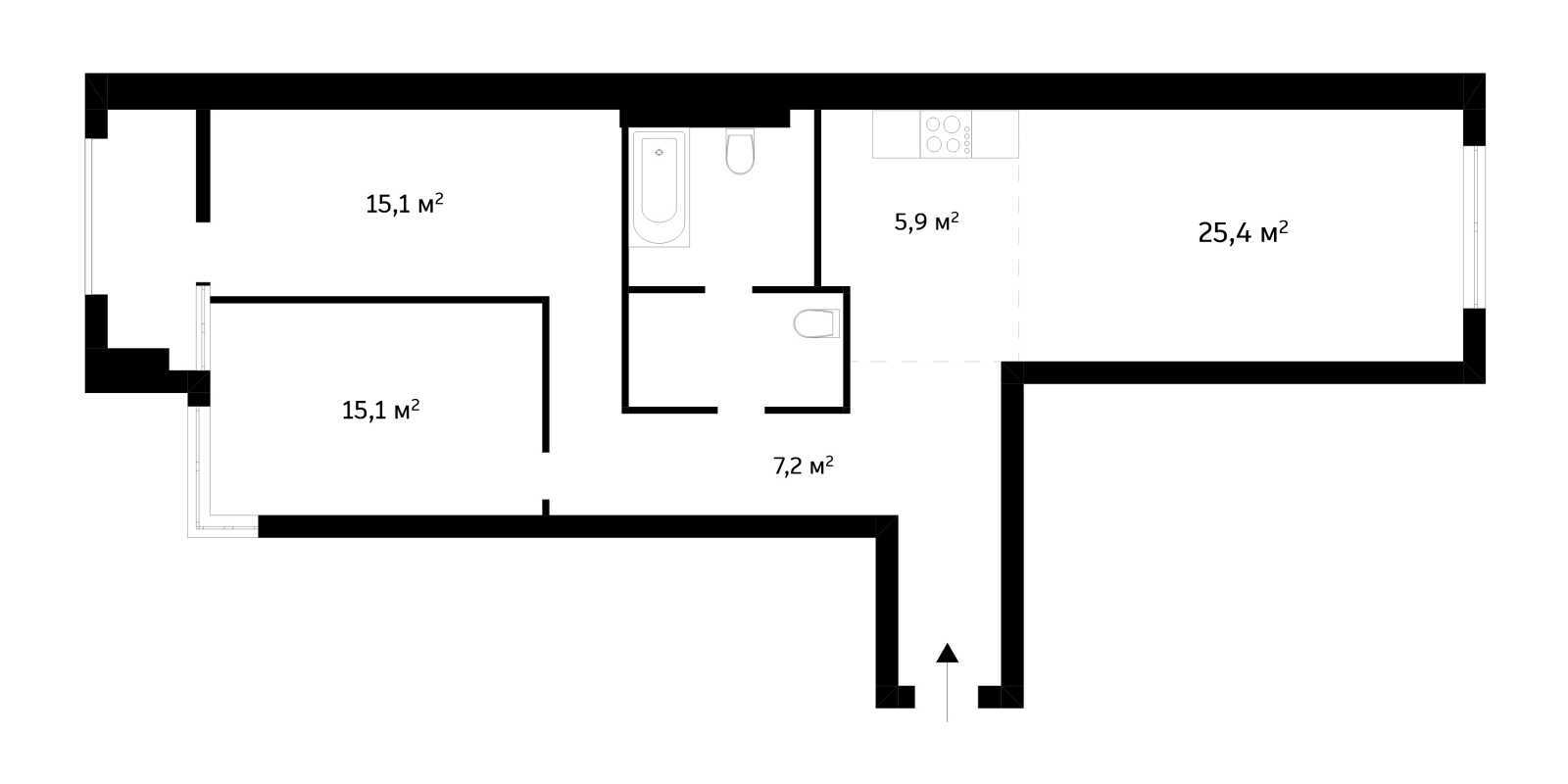 Продажа 2-комнатной квартиры 82 м², Победы просп., 42А