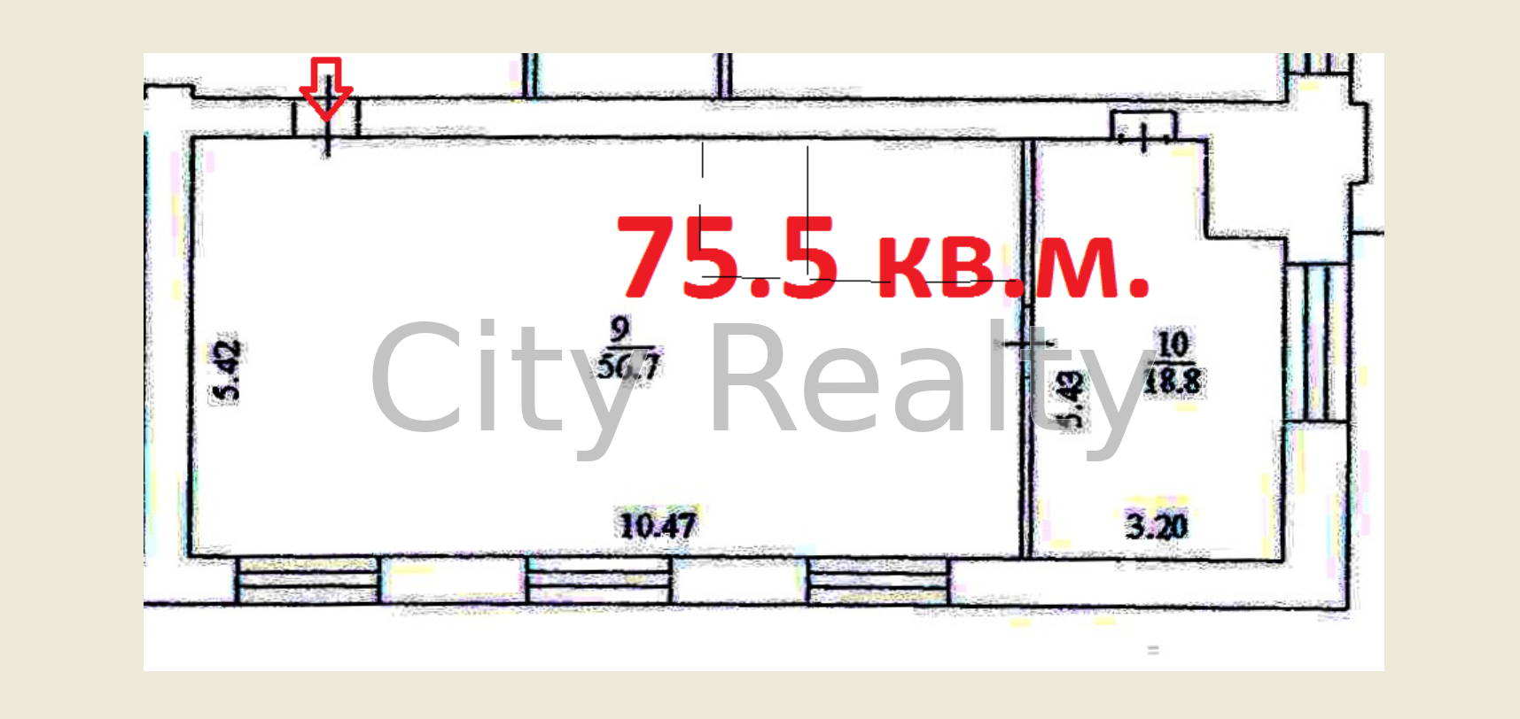 Аренда офиса 75.5 м², Крещатик ул., 7/11