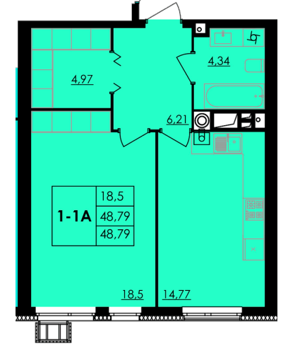 Продажа 1-комнатной квартиры 46.3 м², Героев Днепра ул.