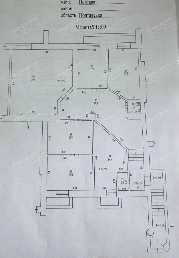 Продаж приміщення вільного призначення 143.3 м², Соборності вул., 61