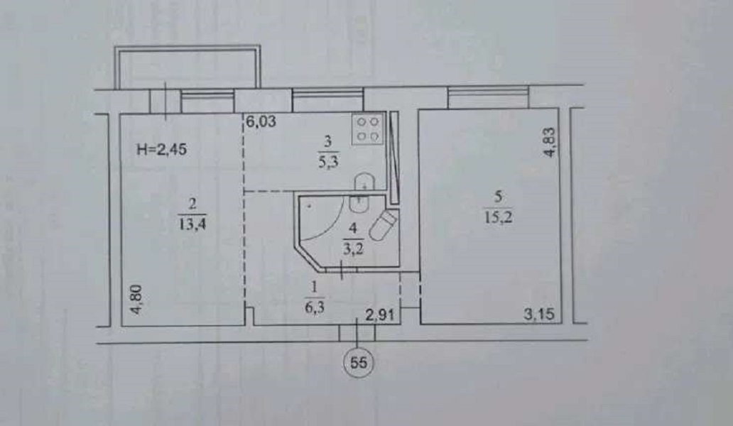 Продаж 2-кімнатної квартири 45 м², Харківське шосе, 9