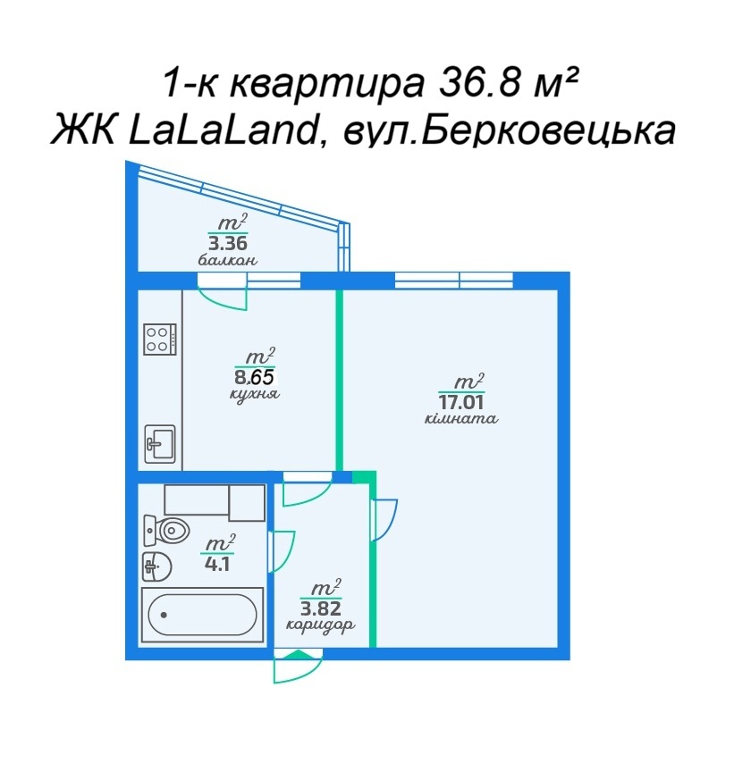 Продаж 1-кімнатної квартири 37 м², Берковецька вул., 6А