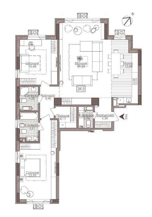 Продаж 3-кімнатної квартири 126 м², Річна вул., 4