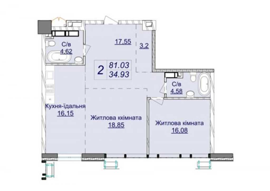 Продажа 2-комнатной квартиры 81.03 м², Андрия Кизила ул., Верхогляда
