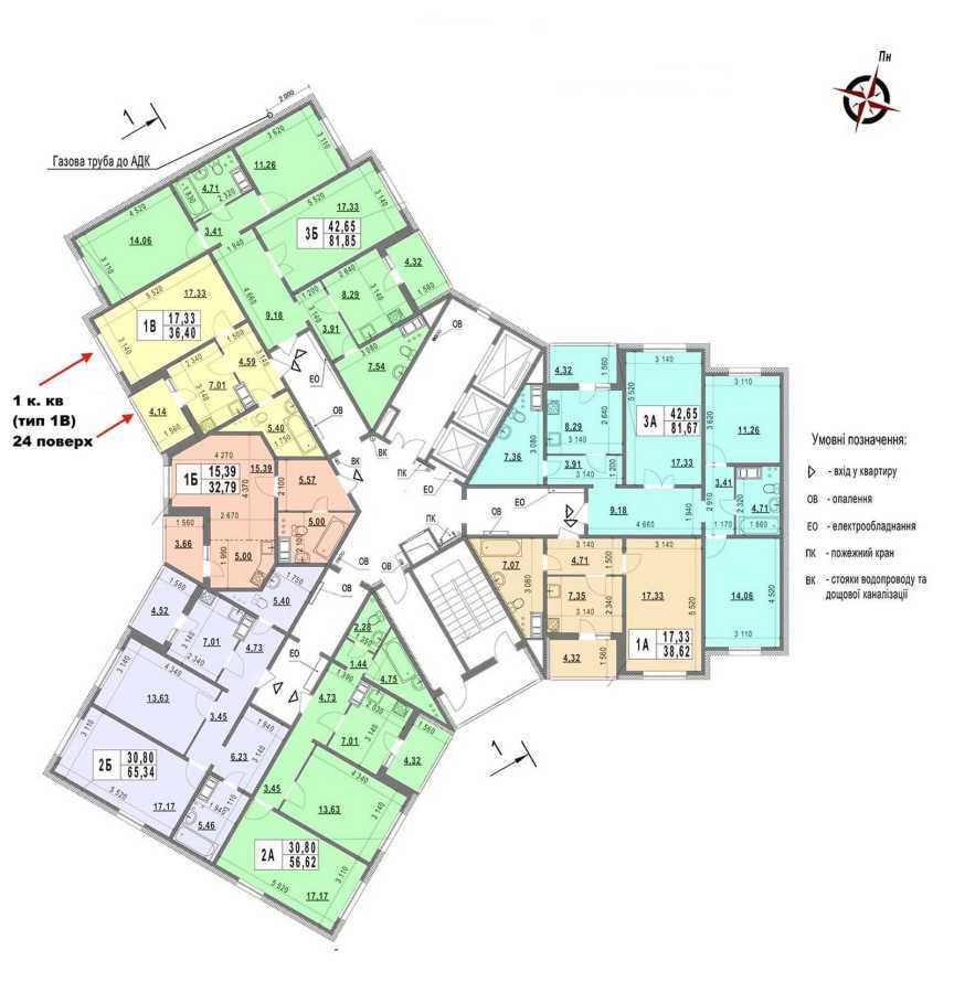 Продаж 1-кімнатної квартири 36.4 м², Академіка Глушкова просп., 6
