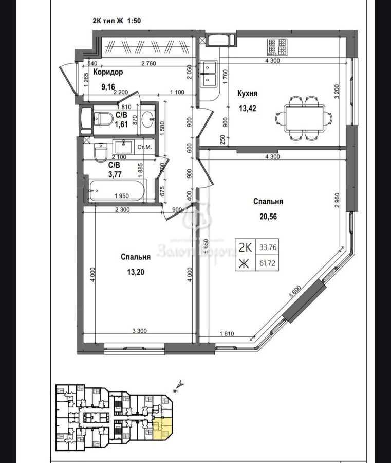 Продаж 2-кімнатної квартири 62 м², Симона Петлюри вул., 28а