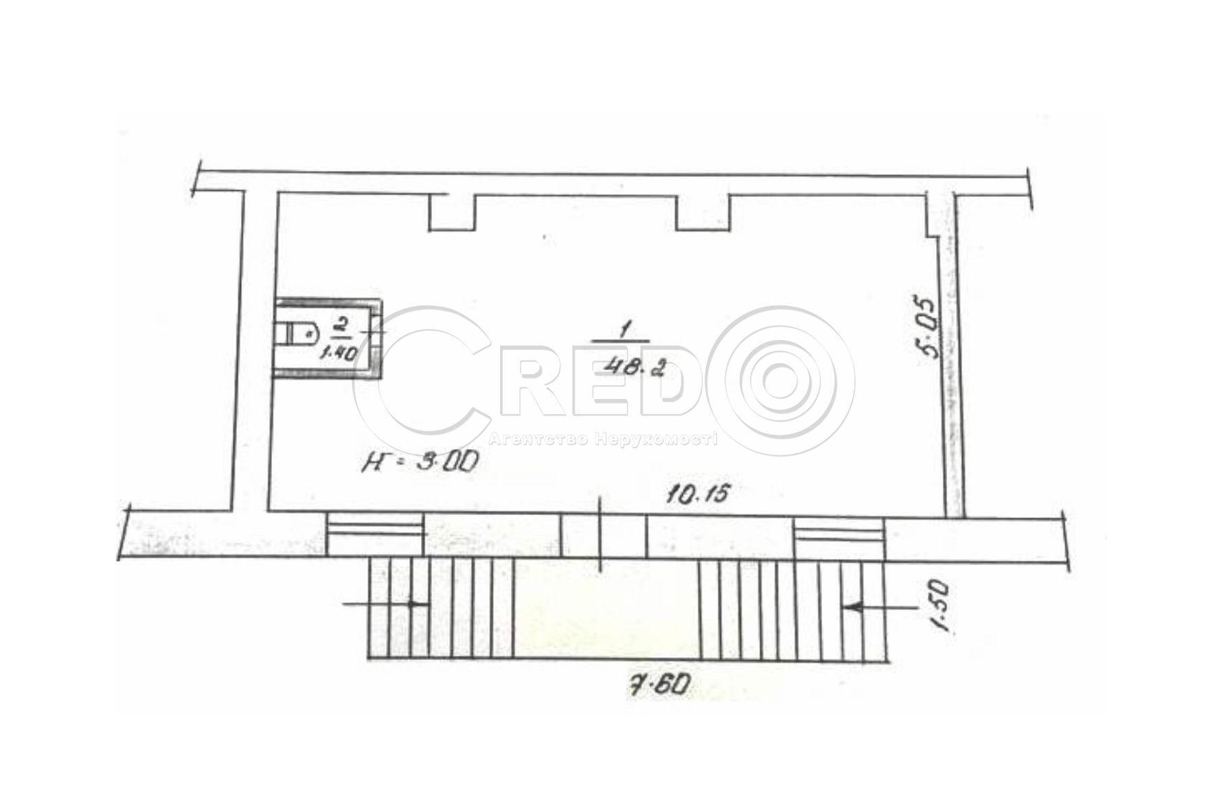 Аренда торгового помещения 49.6 м², Южный просп.