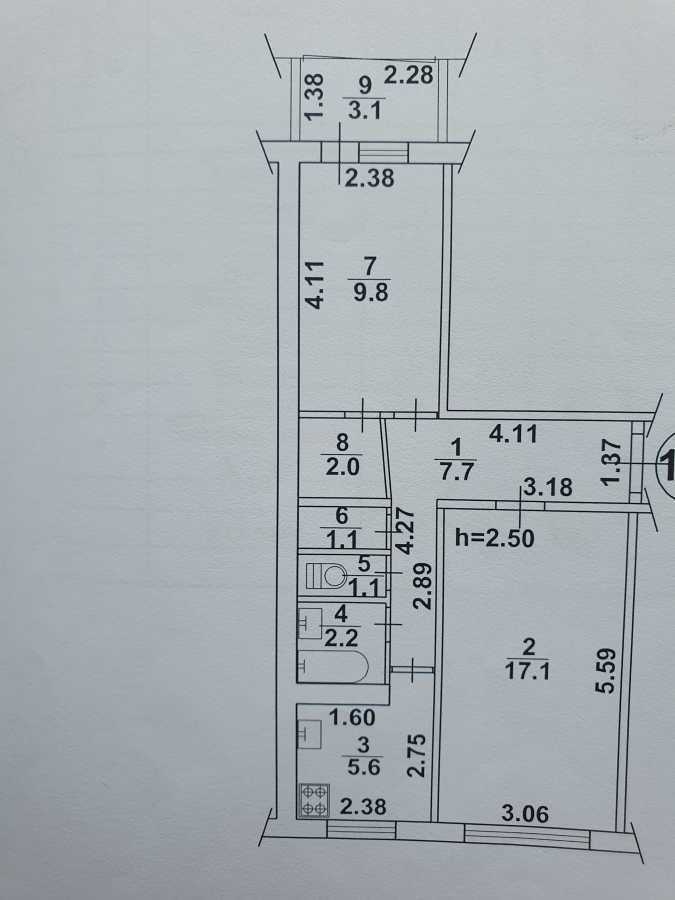 Продаж 2-кімнатної квартири 50 м², Маршала Рокосовського просп., Рокоссовського, 4