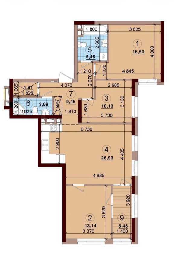 Продажа 3-комнатной квартиры 93 м², Всеволода Змиенко ул., Змієнка, 21