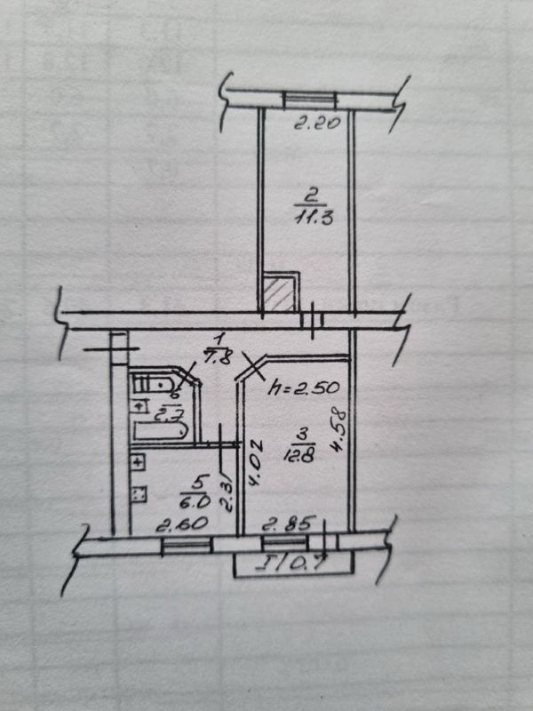 Продажа 2-комнатной квартиры 41 м², Волжская ул., вул.3