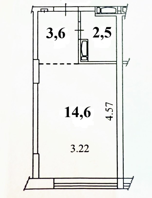 Продажа 1-комнатной квартиры 21 м², Соборности просп., 17 К2