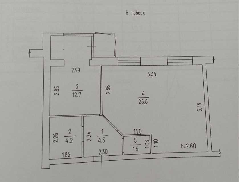 Продаж 1-кімнатної квартири 53 м², Смілянська вул., 122