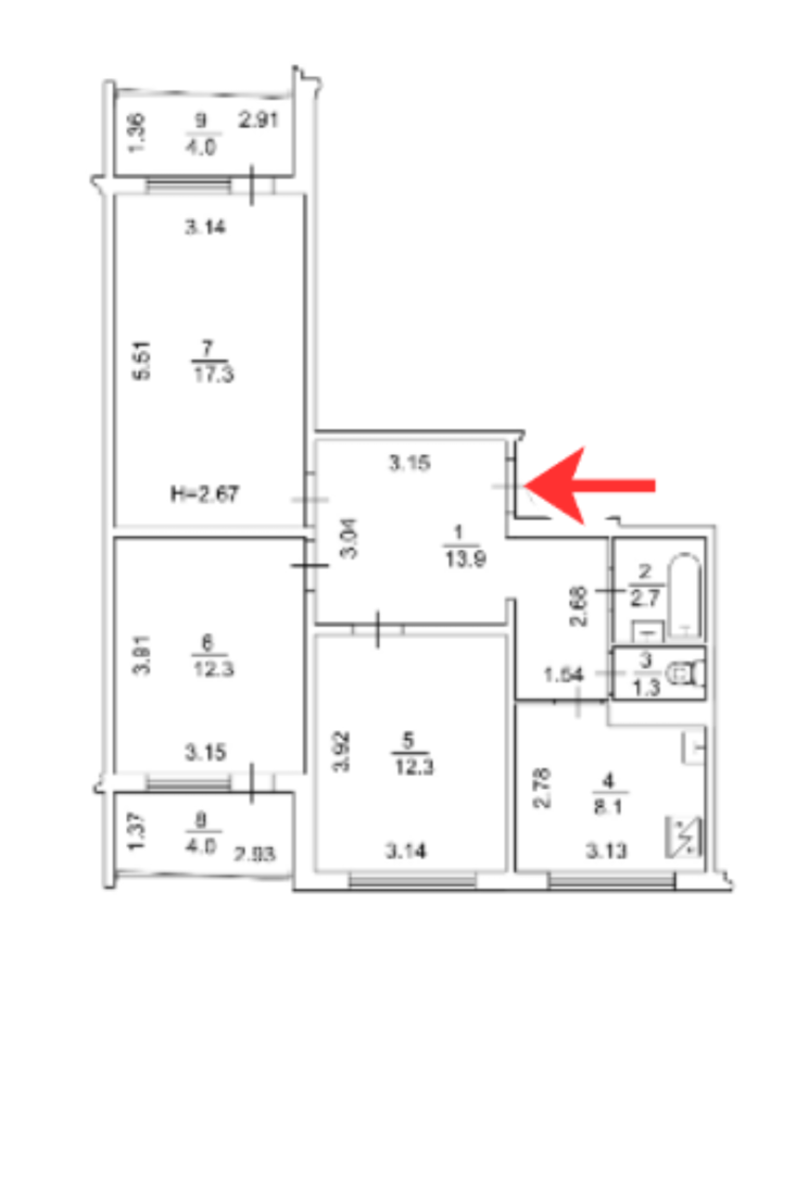 Продажа 3-комнатной квартиры 75.9 м², Квитневый пер., 12