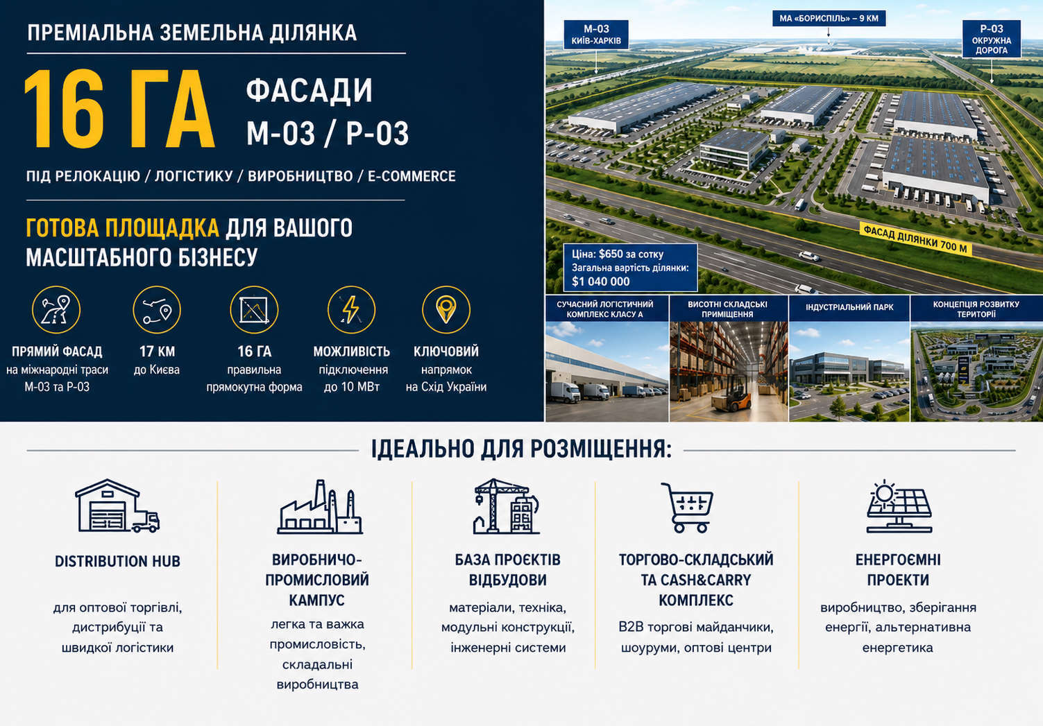 Продажа участка для строительства производства 16 соток