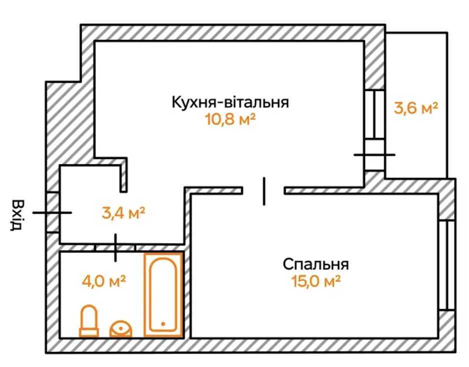 Аренда 1-комнатной квартиры 43.1 м², Воздухофлотский просп., 56