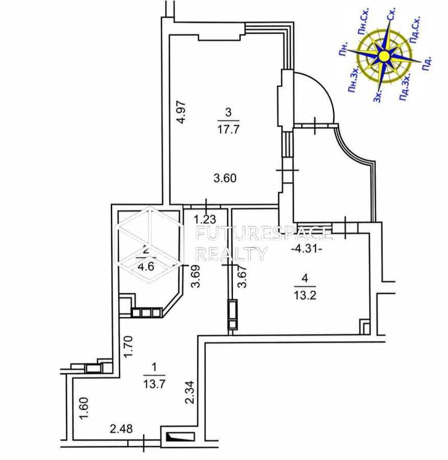 Продажа 1-комнатной квартиры 54.2 м², Василия Тютюнника ул., 37/1