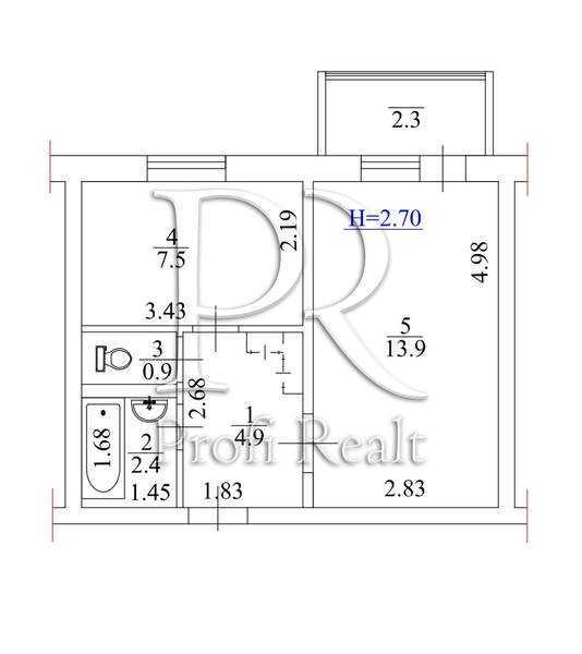 Продаж 1-кімнатної квартири 32 м², Чорнобильська вул., 18