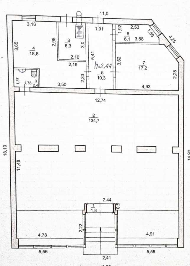Продаж приміщення вільного призначення 266 м², Соборний, 48а