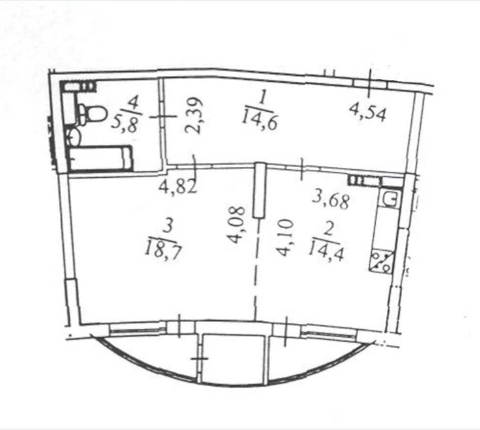 Аренда 1-комнатной квартиры 60 м², Урловская ул., 11/44