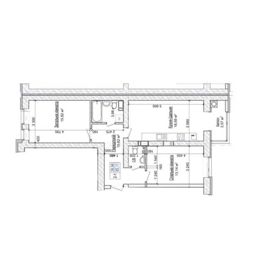 Продаж 2-кімнатної квартири 70 м², Героїв Небесної Сотні просп., 14/3