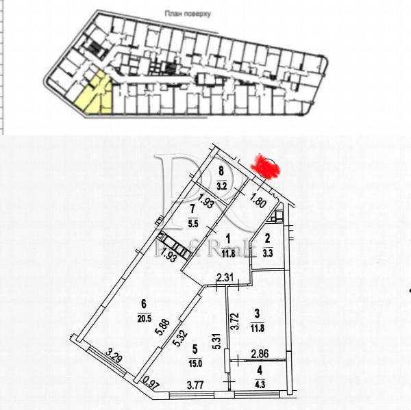 Продаж 2-кімнатної квартири 76 м², Причальна вул., 14