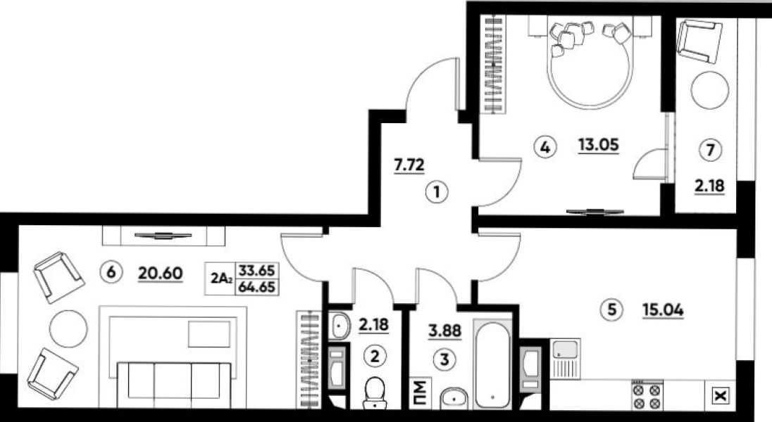 Продаж 2-кімнатної квартири 66 м², Панорамна, 2