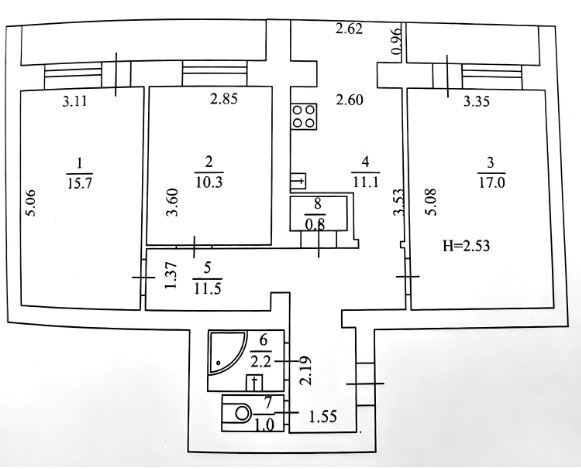 Оренда 3-кімнатної квартири 74 м², Богдана Гаврилишина вул.