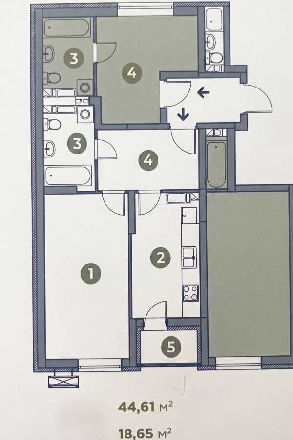 Продаж 1-кімнатної квартири 44.6 м², Лисогірський узвіз, 20