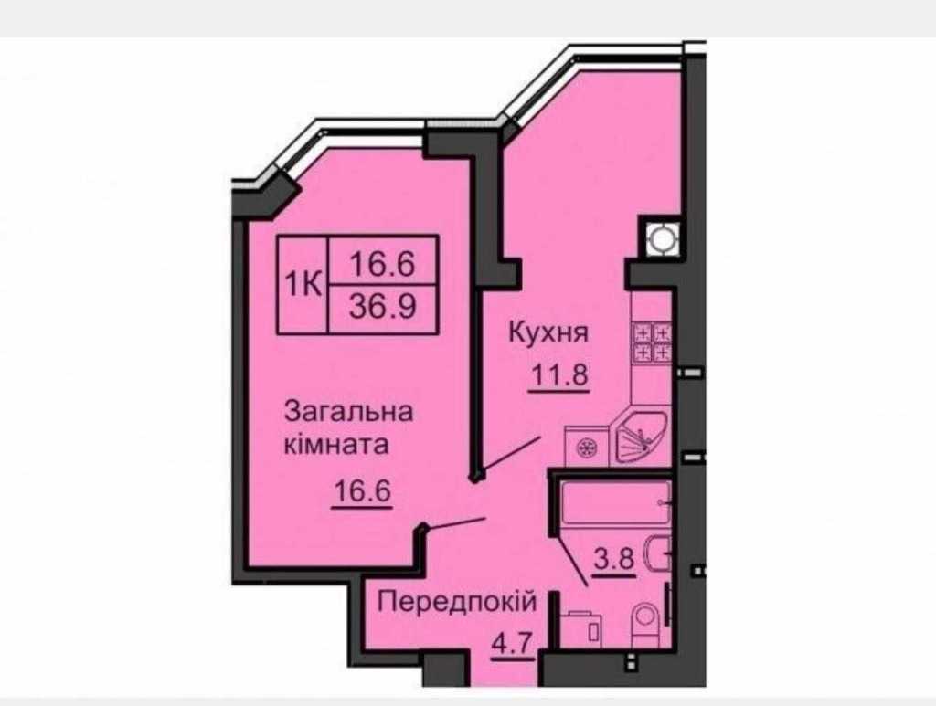 Продажа 1-комнатной квартиры 37.4 м², ЖК София Резиденс, ДОМ 10 (СЧАСТЛИВАЯ, 67)