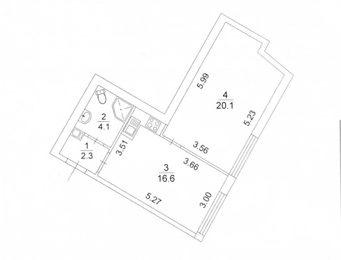 Продажа 1-комнатной квартиры 43 м², Героев Небесной Сотни просп., 16а