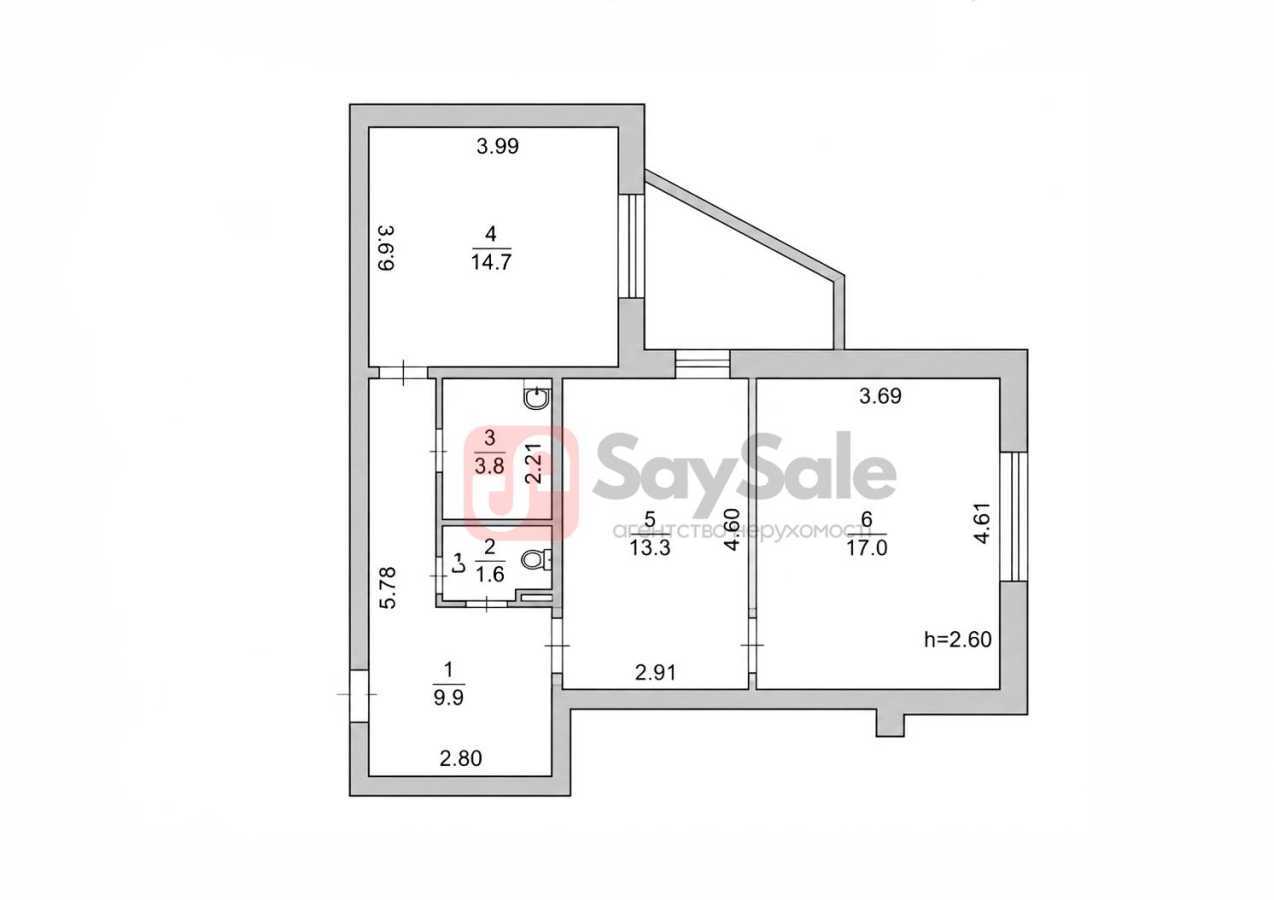 Продажа 2-комнатной квартиры 65 м², Одесское шоссе, 16