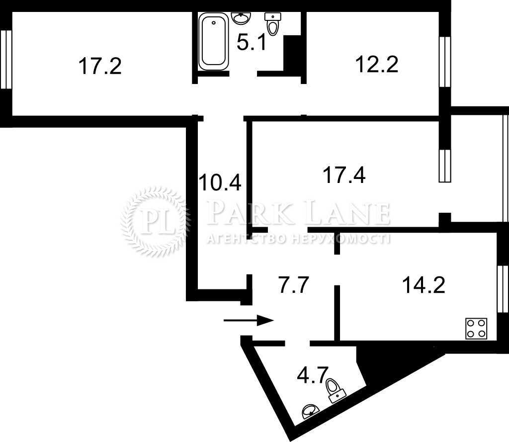 Продажа 3-комнатной квартиры 93 м², Урловская ул., 17