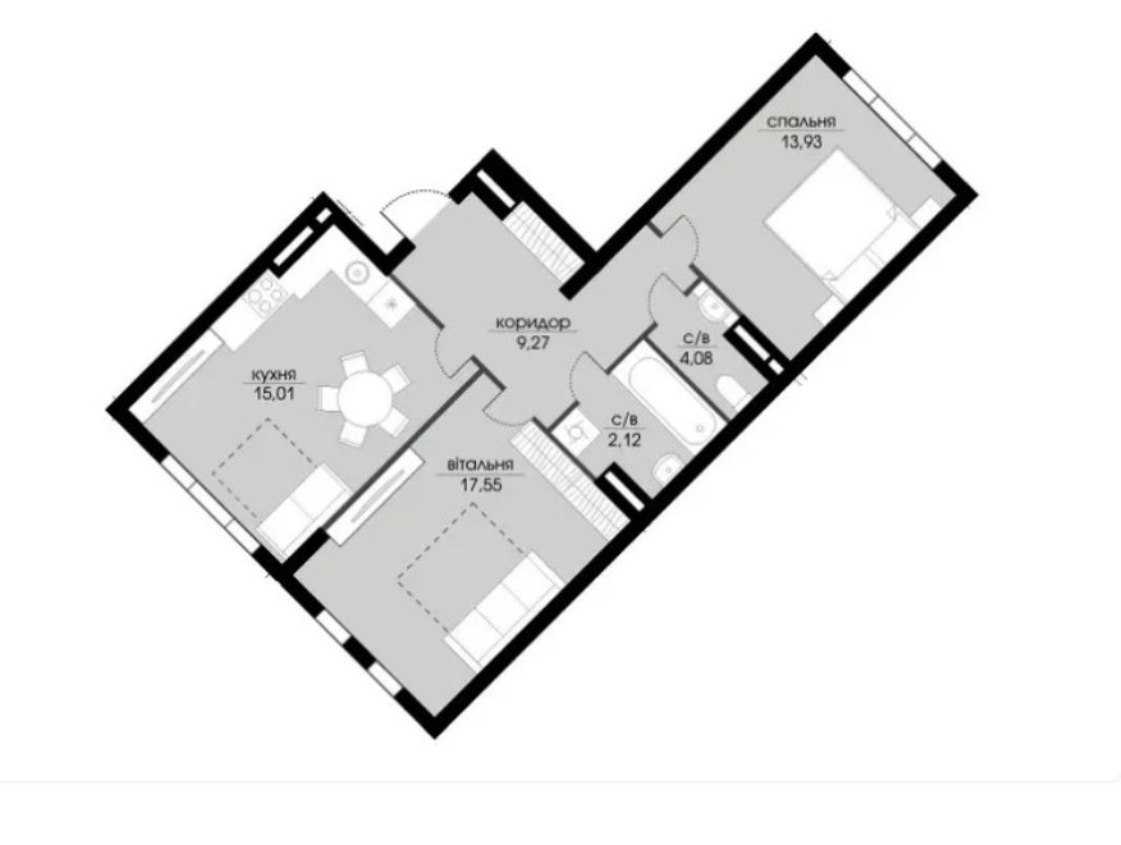 Продажа 2-комнатной квартиры 62 м², Велика кільцева, 9