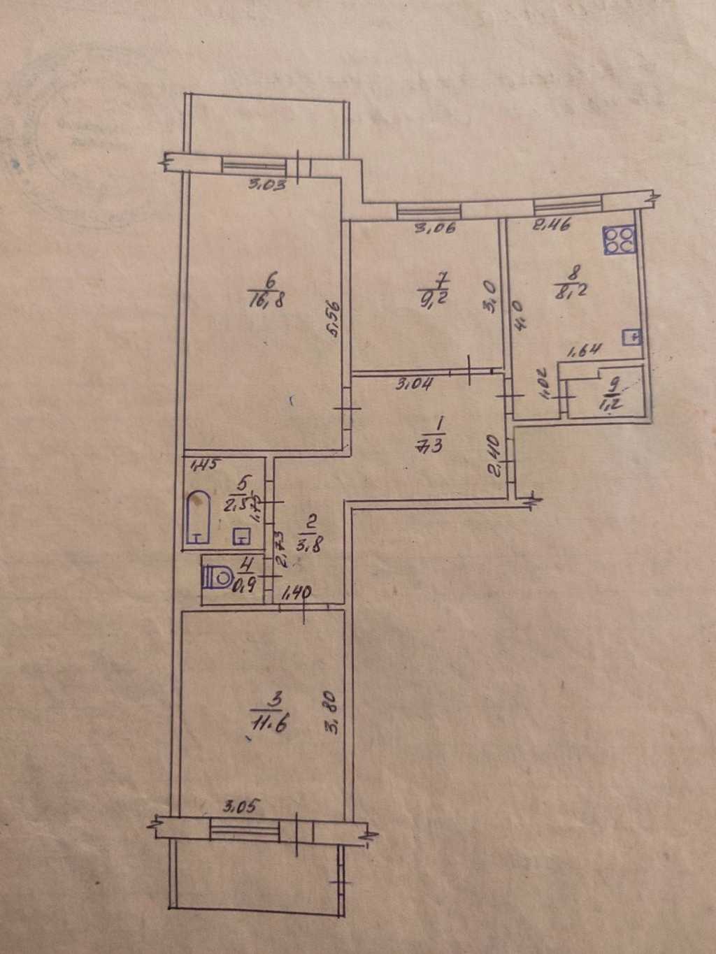 Продажа 3-комнатной квартиры 63.7 м², Кармелюка