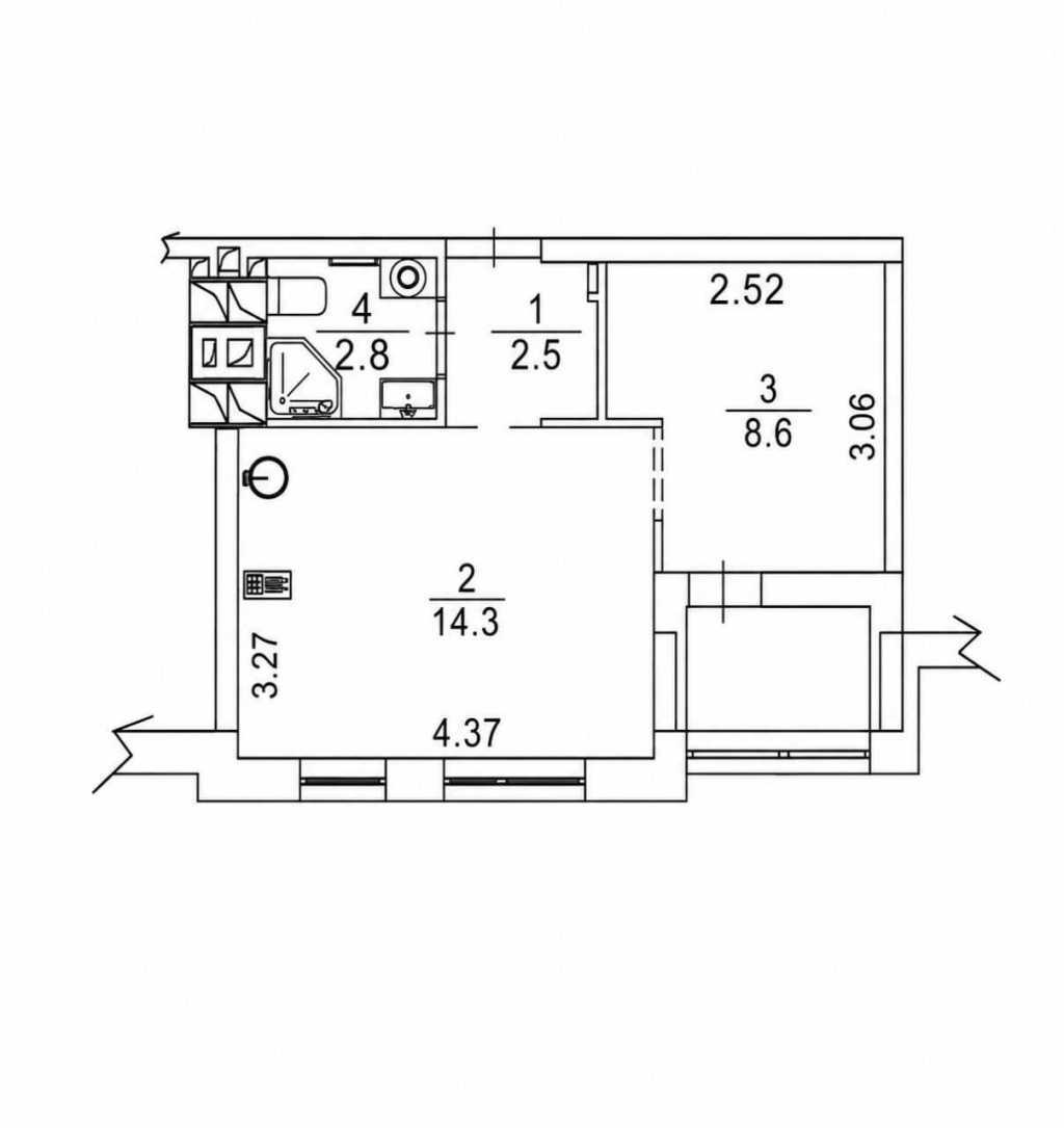 Продаж 1-кімнатної квартири 30.8 м², Салютна вул., 2