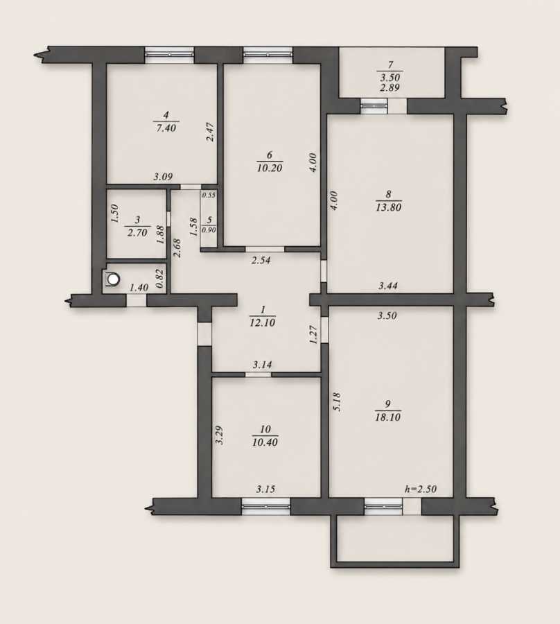 Продаж 4-кімнатної квартири 79.8 м², 10