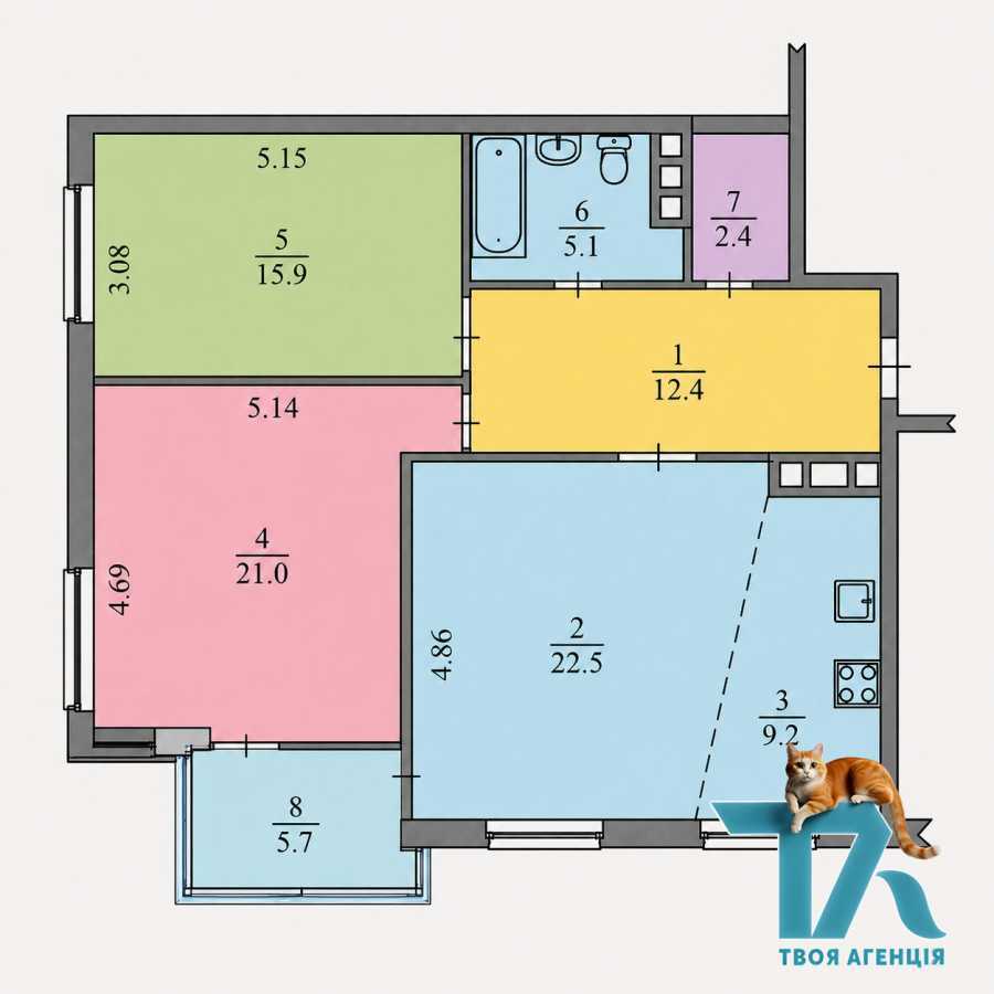 Продаж 3-кімнатної квартири 94 м², Анатолія Петрицького вул., 17А