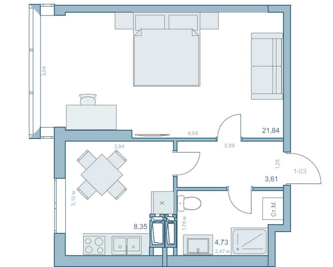 Продаж 1-кімнатної квартири 35.6 м², Степана Руданського вул., 9а