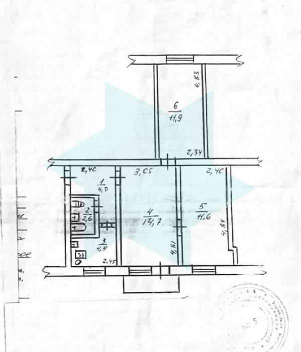 Продажа 3-комнатной квартиры 48 м², Богдана Хмельницкого просп.