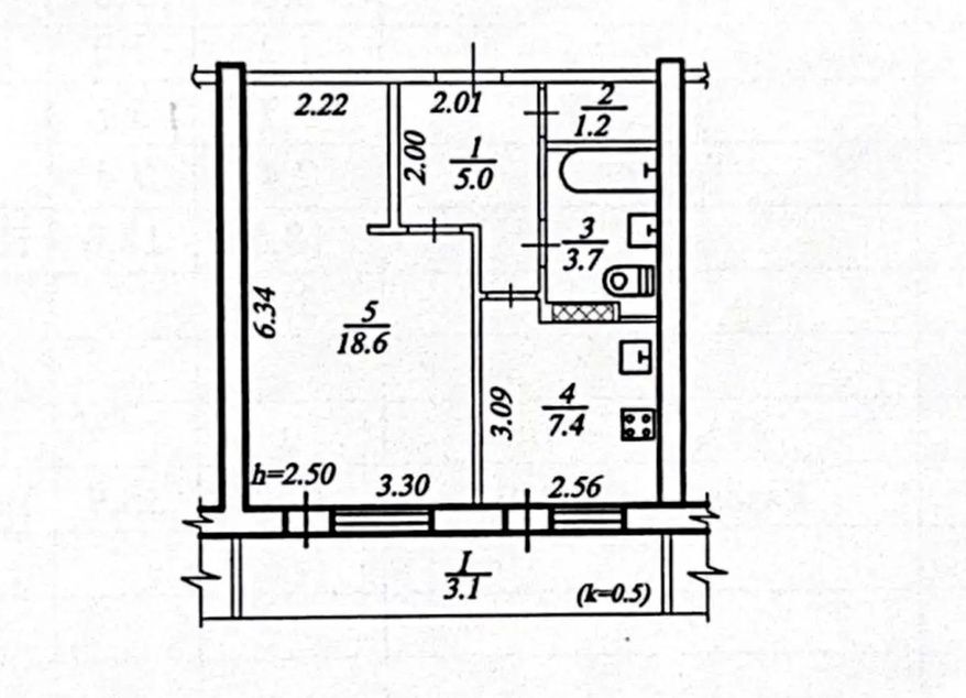 Продажа 1-комнатной квартиры 39 м², Фестивальный пер., 14