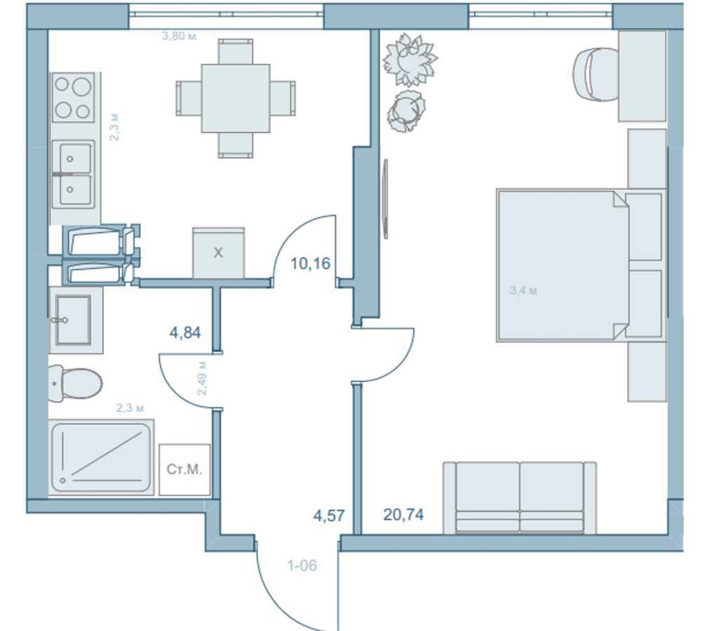 Продаж 1-кімнатної квартири 40.31 м², Степана Руданського вул., 9а