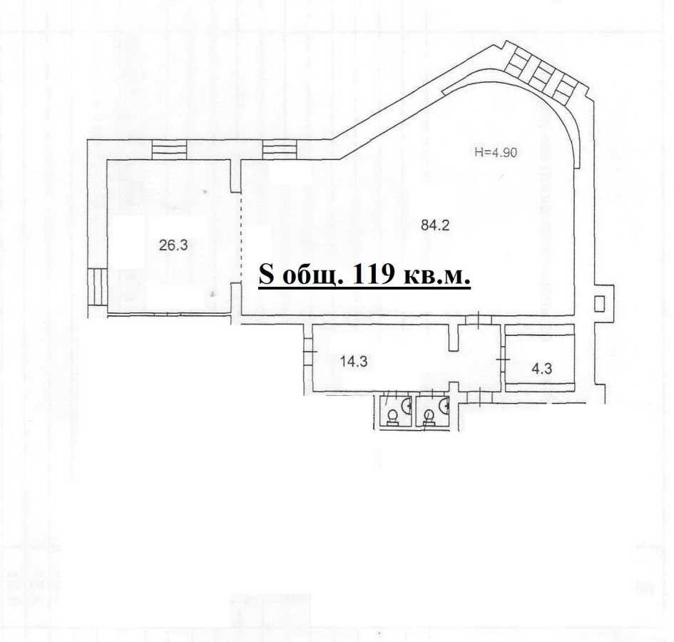 Оренда офісу 119 м², Олеся Гончара вул., 73