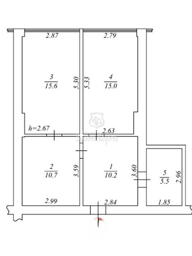 Продаж 5-кімнатної квартири 109.6 м², Спортивна вул., 18