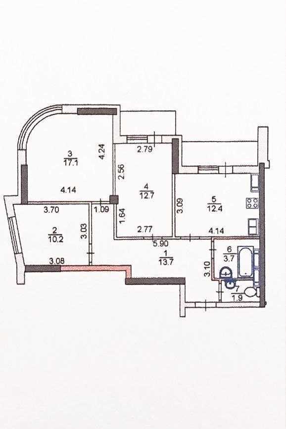 Продажа 3-комнатной квартиры 74.9 м², Каховская ул., 62