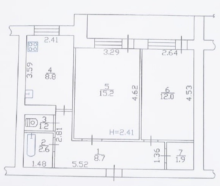 Продаж 2-кімнатної квартири 57 м², Запорізьке шосе, 56